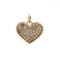 12 Pack: Charmalong™ 14K Gold-Plated Pavé Heart Charm by Bead Landing™